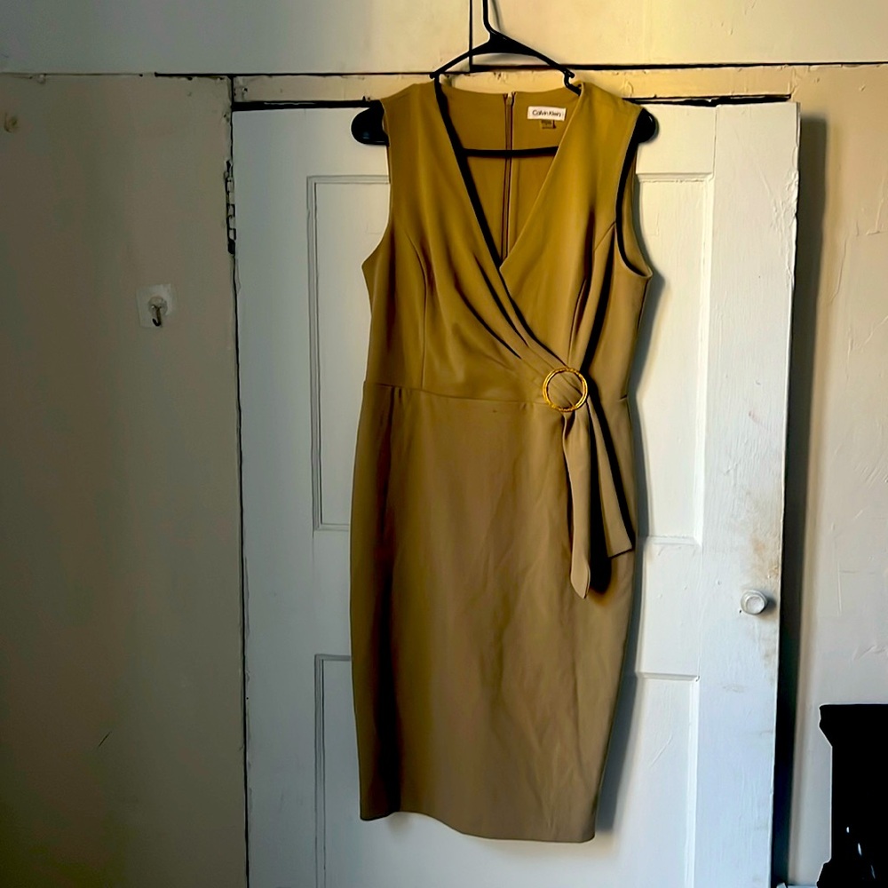Size 8 Calvin Klein Beige/Tan dress.